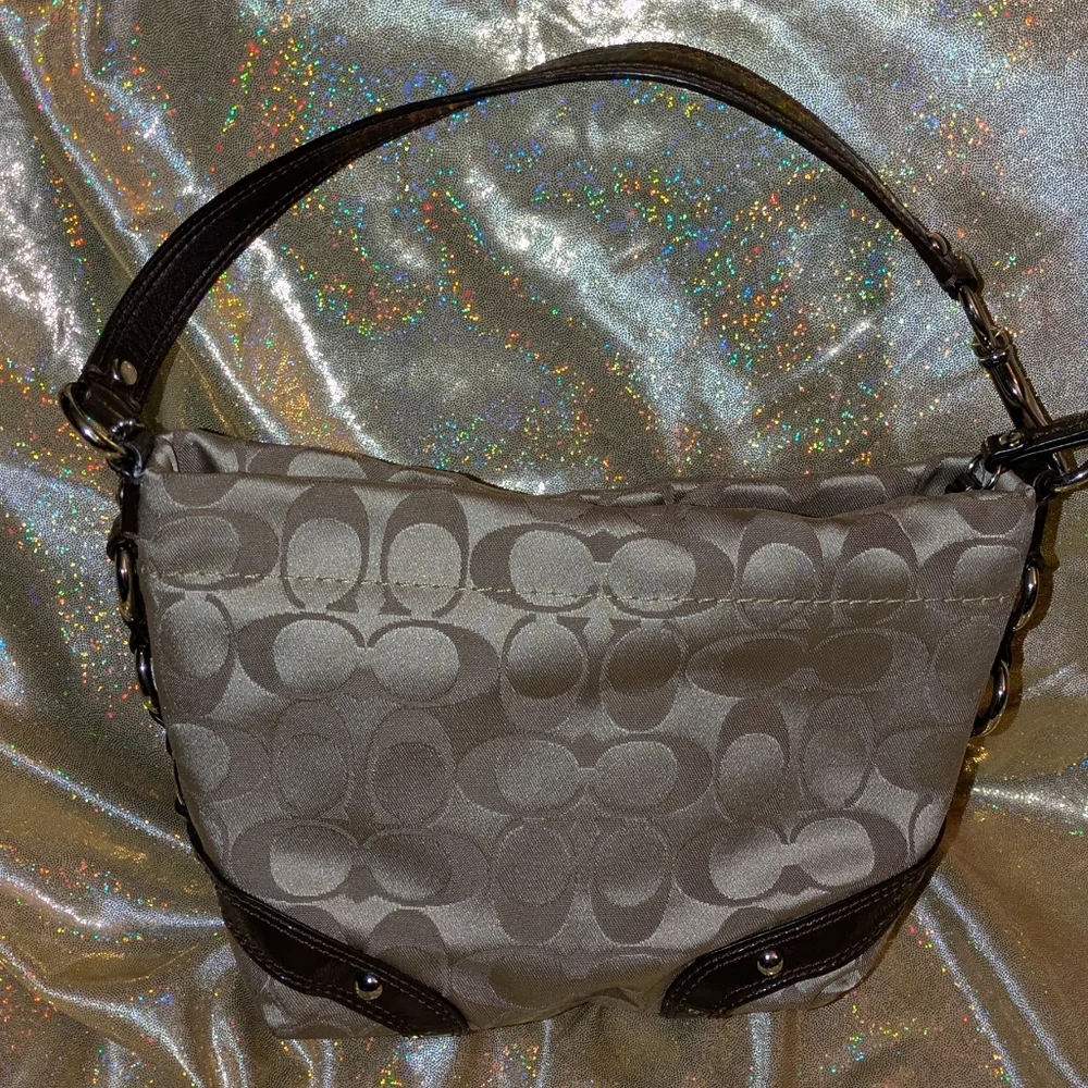 Coach Signature Mini Hobo Shoulder "Baguette" Bag - Picture 7 of 11